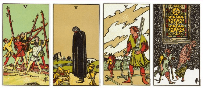 Numerology of the Tarot – The Fives